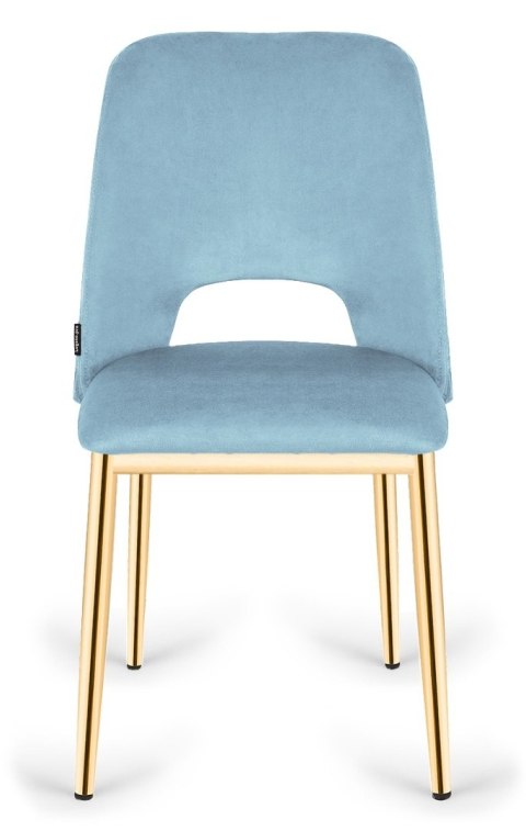 Krzesło tapicerowane GOTI LIGHT BLUE VELVET GOLD