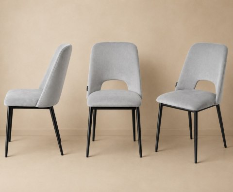 Krzesło tapicerowane GOTI LIGHT GREY VELVET