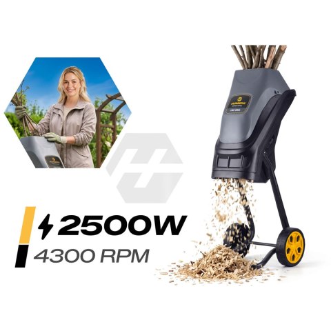 Rozdrabniacz do gałęzi elektryczny rębak 2500 W + 2x worek 45l Humberg HM-650