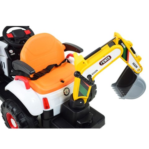 Super DWUSTRONNY traktor na akumulator ze spychaczem, koparką i przyczepą/BEJ1588