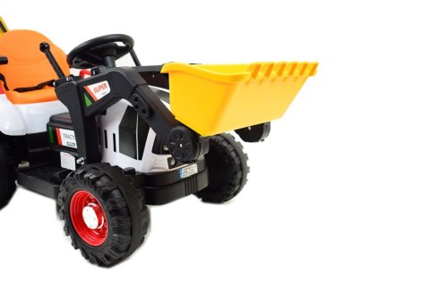 Super DWUSTRONNY traktor na akumulator ze spychaczem, koparką i przyczepą/BEJ1588