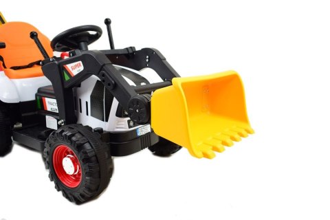 Super DWUSTRONNY traktor na akumulator ze spychaczem, koparką i przyczepą/BEJ1588