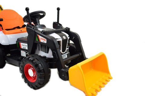 Super DWUSTRONNY traktor na akumulator ze spychaczem, koparką i przyczepą/BEJ1588