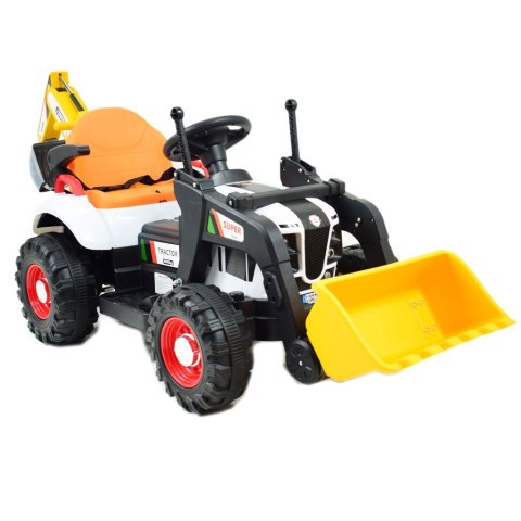 Super DWUSTRONNY traktor na akumulator ze spychaczem, koparką i przyczepą/BEJ1588