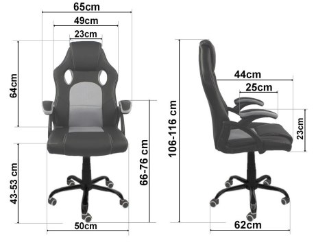 Fotel obrotowy do biurka CARRERA M ALCANTARA GREY NEW