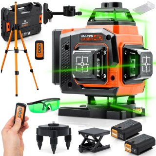 Poziomica laserowa laser krzyżowy w walizce + akcesoria Humberg HM-175