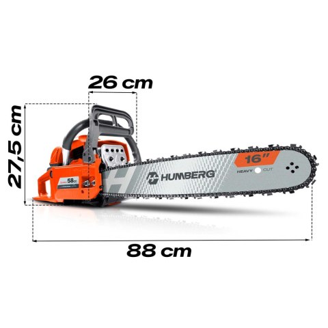 Piła spalinowa łańcuchowa pilarka do drewna 16" Humberg HM-661 + olej