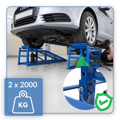 Rampy najazdowe hydrauliczne 2t komplet stalowe regulowane 23-34 cm