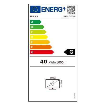 Philips | 34B1U5600CH/00 | 34 " | VA | WQHD | 21:9 | 4 ms | 350 cd/m² | Czarny | Porty HDMI w ilości 1 | 120 Hz