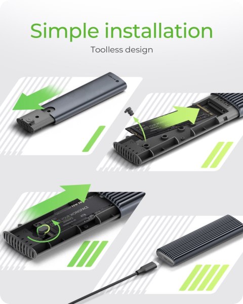 Raidsonic | M.2 NVMe and SATA SSD Enclosure via USB Type-C | IB-1808MCT-CU31