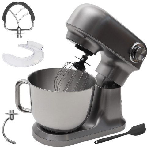 Robot planetarny kuchenny mikser z misą 5l 1500W łopatka srebrny ciemny