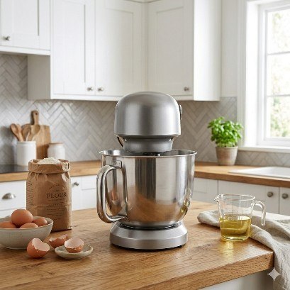 Robot planetarny kuchenny mikser z misą 5l 1500W łopatka srebrny ciemny