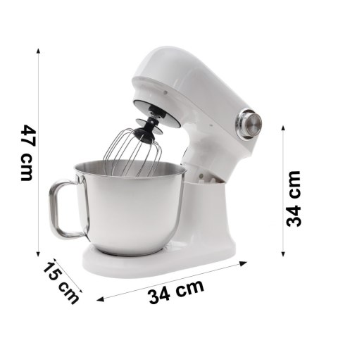 Robot planetarny kuchenny mikser z misą 5l 1500W silikonowa łopatka biały