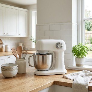 Robot planetarny kuchenny mikser z misą 5l 1500W silikonowa łopatka biały