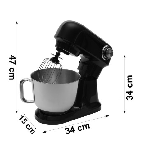 Robot planetarny kuchenny mikser z misą 5l 1500W silikonowa łopatka czarny