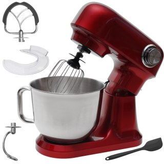 Robot planetarny kuchenny mikser z misą 5l 1500W silikonowa łopatka czerwony