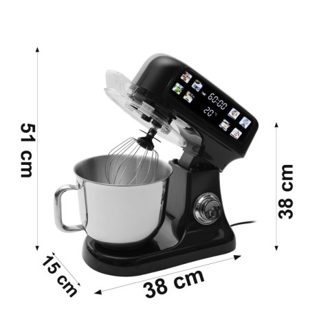 Robot planetarny mikser z misą 6l panel LED funkcja fermentacji i wbudowana waga kolor czarny